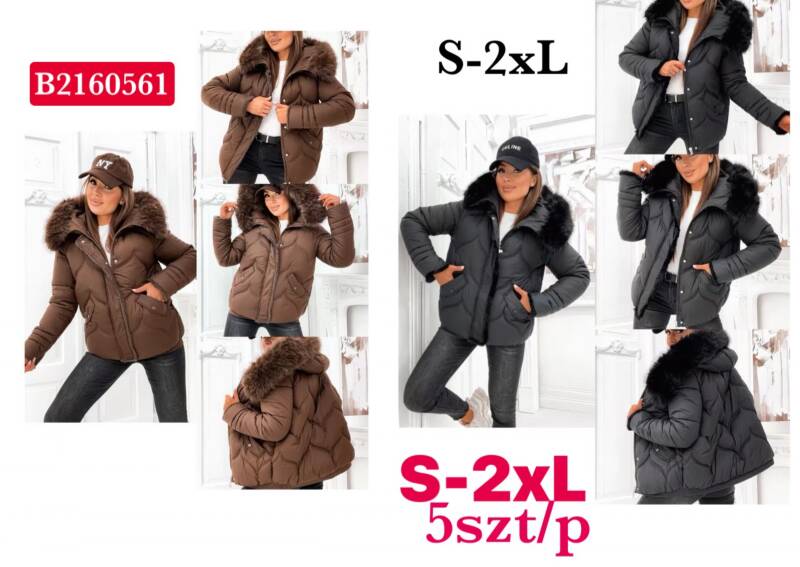 Kurtki damskie zimowe Roz S-2XL, 1 Kolor Paczka 5 szt